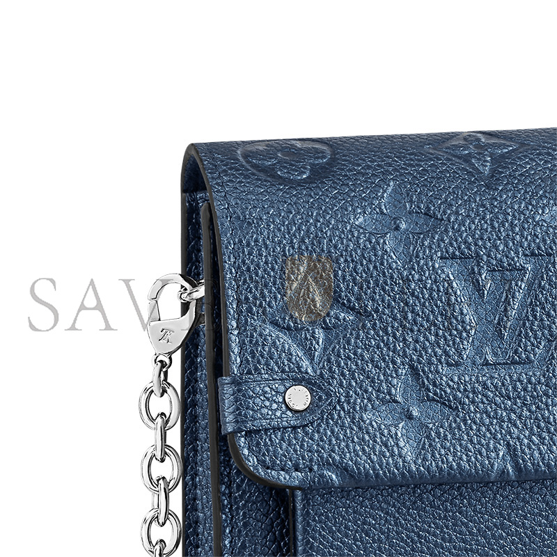 LOUIS VUITTON MASTER PLATINE MONOGRAM EMPREINTE VAVIN CHAIN WALLET SILVER HARDWARE M59077 (19*12*4cm)